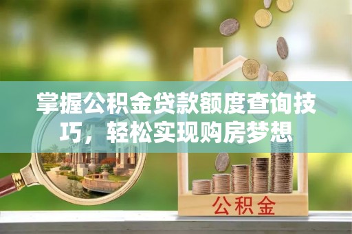 阿拉善左旗掌握公积金贷款额度查询技巧，轻松实现购房梦想