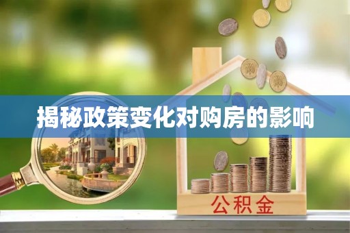 阿拉善左旗揭秘政策变化对购房的影响