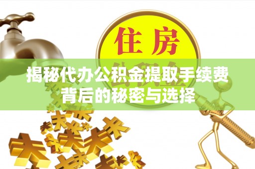阿拉善左旗揭秘代办公积金提取手续费背后的秘密与选择