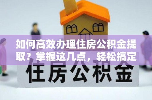 阿拉善左旗如何高效办理住房公积金提取？掌握这几点，轻松搞定！