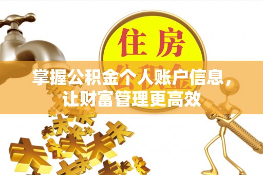 阿拉善左旗掌握公积金个人账户信息，让财富管理更高效