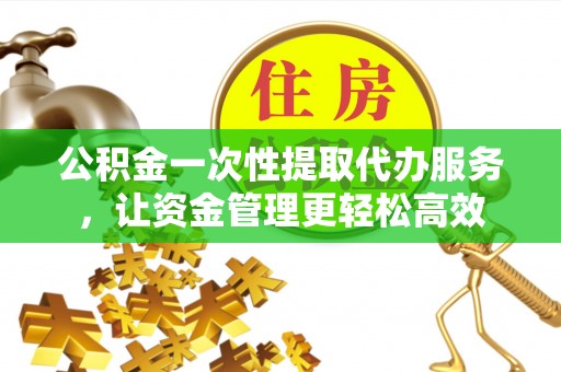 阿拉善左旗公积金一次性提取代办服务，让资金管理更轻松高效