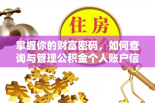 阿拉善左旗掌握你的财富密码，如何查询与管理公积金个人账户信息