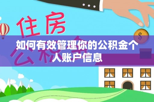 阿拉善左旗如何有效管理你的公积金个人账户信息