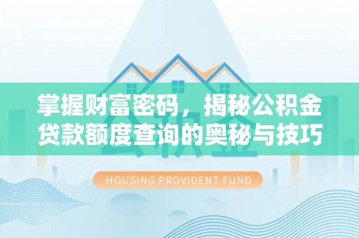 阿拉善左旗掌握财富密码，揭秘公积金贷款额度查询的奥秘与技巧