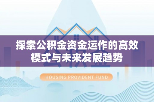 阿拉善左旗探索公积金资金运作的高效模式与未来发展趋势
